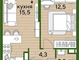 Продается 1-комнатная квартира ЖК ДОГМА ПАРК, лит 1, 35.8  м&sup2;, 6798420 рублей