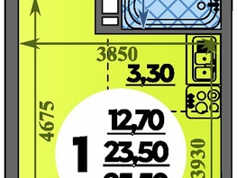 Продается Студия ЖК Парк у дома, литера 7.3, 25.5  м&sup2;, 5670000 рублей