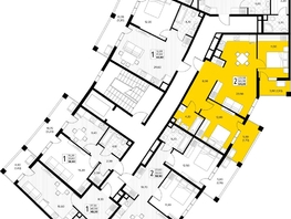 Продается 2-комнатная квартира ЖК Кипарис, литер 6, 64  м&sup2;, 19520000 рублей