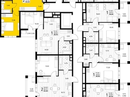 Продается 2-комнатная квартира ЖК Кипарис, литер 6, 60  м&sup2;, 18300000 рублей