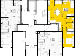 Продается 2-комнатная квартира ЖК Кипарис, литер 8, 53.8  м&sup2;, 16409000 рублей