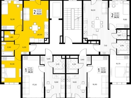 Продается 2-комнатная квартира ЖК Кипарис, литер 8, 55.6  м&sup2;, 16958000 рублей