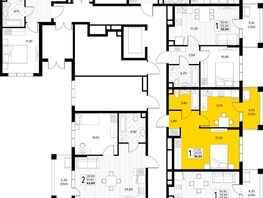 Продается 1-комнатная квартира ЖК Кипарис, литер 7, 36  м&sup2;, 12420000 рублей