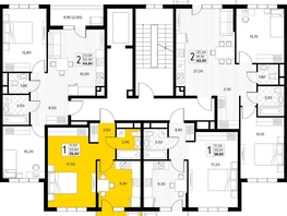 Продается 1-комнатная квартира ЖК Кипарис, литер 7, 35  м&sup2;, 12075000 рублей