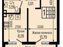 Продается 1-комнатная квартира ЖК Ботаника Хилс, лит 3, 31.92  м&sup2;, 8270000 рублей