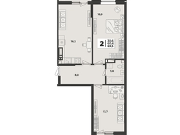 Продается 2-комнатная квартира ЖК Лето, литера 1.6, 63.5  м&sup2;, 8661000 рублей