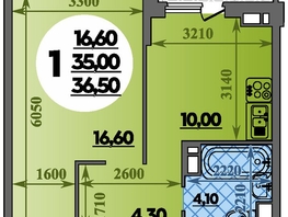 Продается 1-комнатная квартира ЖК Парк у дома, литера 7.3, 36.5  м&sup2;, 6510000 рублей