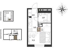 Продается Студия ЖК ГРЕЙД, литер 13, 22.2  м&sup2;, 4326780 рублей