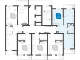 Продается 2-комнатная квартира ЖК Облака-2, блок секция 4-8, 50.1  м&sup2;, 9129523 рублей