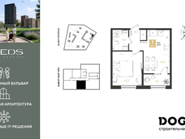 Продается 1-комнатная квартира ЖК РИДЗ, литер 6, 39.9  м&sup2;, 7233870 рублей