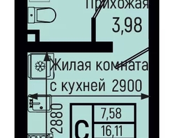Продается Студия ЖК Ботаника Хилс, лит 3, 17.59  м&sup2;, 5900000 рублей