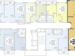 Продается 3-комнатная квартира ЖК Парк у дома, литера 8.3, 88.3  м&sup2;, 16256030 рублей