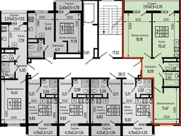 Продается 2-комнатная квартира ЖК Ботаника Хилс, лит 2, 57.53  м&sup2;, 16283000 рублей