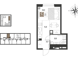 Продается Студия ЖК ГРЕЙД, литер 13, 21.1  м&sup2;, 4205230 рублей
