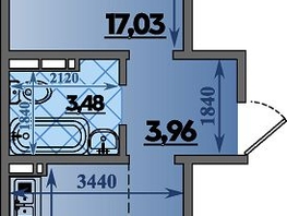 Продается 2-комнатная квартира ЖК Молодежный 2, литера 6, 44.82  м&sup2;, 5916240 рублей