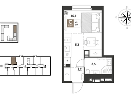 Продается Студия ЖК ГРЕЙД, литер 13, 21.1  м&sup2;, 4116611 рублей