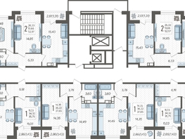 Продается 2-комнатная квартира ЖК Смородина, литера 14, 51.79  м&sup2;, 6987000 рублей