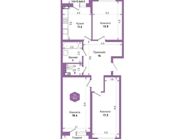 Продается 3-комнатная квартира ЖК Бауинвест, литера 6.1, 87  м&sup2;, 11720765 рублей