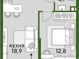 Продается 1-комнатная квартира ЖК ДОГМА ПАРК, литера 18, 39  м&sup2;, 7924800 рублей
