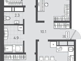 Продается 3-комнатная квартира ЖК Все Свои ВИП, литера 3, 89.4  м&sup2;, 18684600 рублей