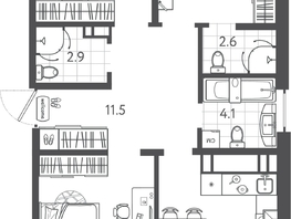 Продается 3-комнатная квартира ЖК Все Свои ВИП, литера 3, 89.7  м&sup2;, 21258900 рублей