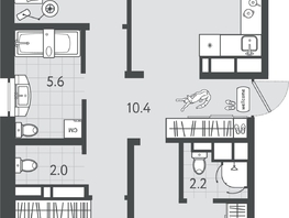 Продается 3-комнатная квартира ЖК Все Свои ВИП, литер 4, 90.65  м&sup2;, 23297050 рублей