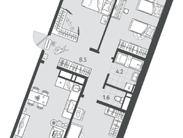 Продается 3-комнатная квартира ЖК Все Свои ВИП, литер 7, 85  м&sup2;, 18020000 рублей
