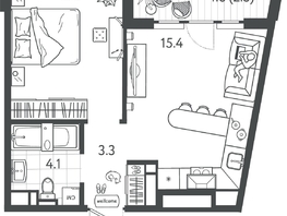 Продается 1-комнатная квартира ЖК Все Свои ВИП, литер 7, 36.95  м&sup2;, 9200550 рублей