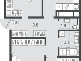 Продается 3-комнатная квартира ЖК Все Свои ВИП, литер 7, 84.8  м&sup2;, 18147200 рублей