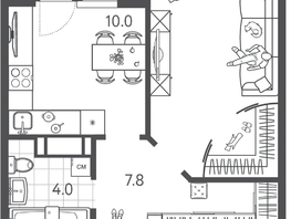 Продается 1-комнатная квартира ЖК Все Свои ВИП, литера 6, 38.9  м&sup2;, 9997300 рублей