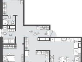 Продается 3-комнатная квартира ЖК Все Свои ВИП, литера 6, 101.35  м&sup2;, 28073950 рублей