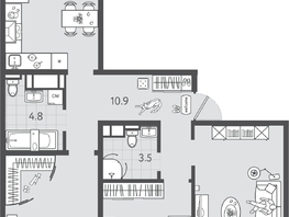 Продается 3-комнатная квартира ЖК Все Свои ВИП, литера 6, 82.65  м&sup2;, 16695300 рублей
