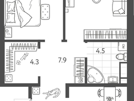 Продается 2-комнатная квартира ЖК Все Свои ВИП, литер 8, 55.1  м&sup2;, 11515900 рублей