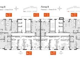 Продается 2-комнатная квартира ЖК Все Свои ВИП, литер 8, 89.2  м&sup2;, 24708400 рублей