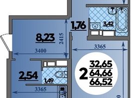 Продается 2-комнатная квартира ЖК Город у моря, литера 23, 66.52  м&sup2;, 9428659 рублей