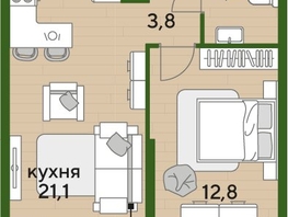 Продается 1-комнатная квартира ЖК ДОГМА ПАРК, литера 18, 41.5  м&sup2;, 7901600 рублей