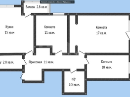 Продается 3-комнатная квартира ЖК Клубный квартал Европа 6, литера 2, 74.3  м&sup2;, 7040000 рублей