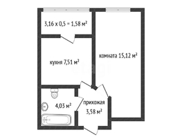 Продается 1-комнатная квартира ЖК Архитектор, литера 5.1, 30.3  м&sup2;, 4900000 рублей
