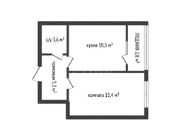 Продается 1-комнатная квартира ЖК Самолет, литера 27, 32.5  м&sup2;, 4890000 рублей