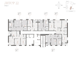 Продается 3-комнатная квартира ЖК Моренуар, литер 22, 91.86  м&sup2;, 16994100 рублей