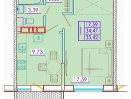 Продается 1-комнатная квартира Лермонтова ул, 35  м², 5790000 рублей