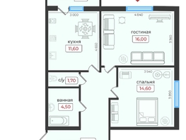 Продается 2-комнатная квартира ЖК Европейский 5, 65.7  м², 6372900 рублей