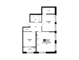 Продается 1-комнатная квартира ЖК Резиденция СОФИ, 75.3  м², 7718250 рублей