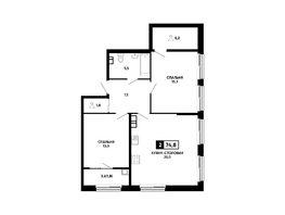 Продается 1-комнатная квартира ЖК Резиденция СОФИ, 74.8  м², 7667000 рублей