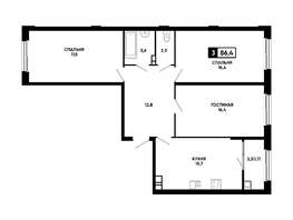Продается 3-комнатная квартира ЖК Резиденция СОФИ, 86.4 м², 7948800 рублей