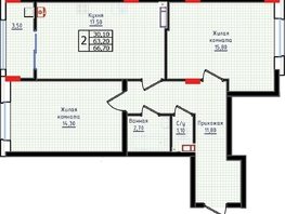 Продается 2-комнатная квартира ЖК Суворов, дом 6, 66.7 м², 7070200 рублей