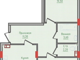 Продается 2-комнатная квартира ЖК Суворов, дом 1, 71.4  м², 7068600 рублей