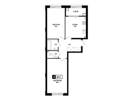 Продается 2-комнатная квартира ЖК Резиденция СОФИ, литер 1 корпус 2, 61.1  м&sup2;, 7255625 рублей