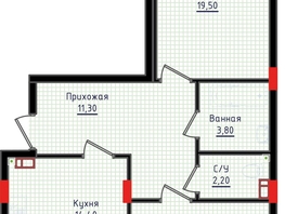 Продается 2-комнатная квартира ЖК Суворов, дом 6, 71.4  м&sup2;, 7711200 рублей