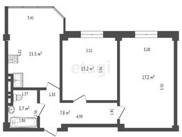 Продается 2-комнатная квартира Юности пр-кт, 57  м², 5150000 рублей